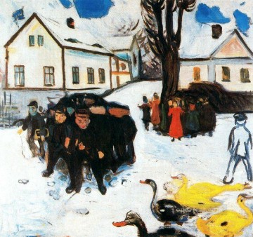  1906 Pintura al %c3%b3leo - la calle del pueblo 1906 Edvard Munch